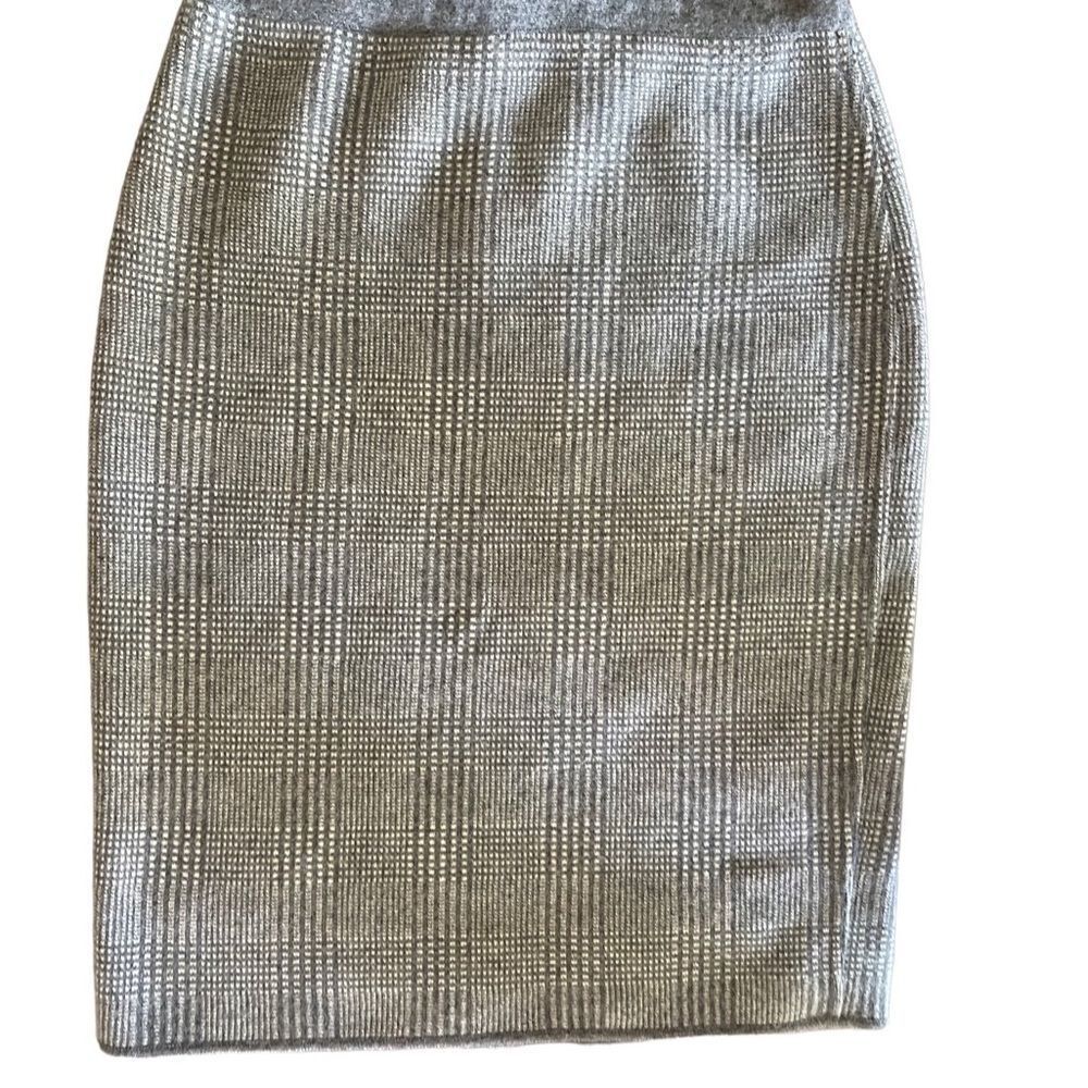 Titti dell’Acqua vintage grey plaid midi pencil skirt 100% cashmere made n Italy - Picture 5 of 11